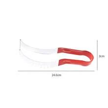 1 pieza Cortador de frutas de acero inoxidable, Cortador de sandía, Divisor de melón, Herramienta de corte de sandía - Multicolor - Ver 8