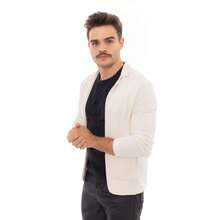 Men's Blazer In Premium Slim Fit Fleece – The Comfort Of Fleece And The Elegance Of Tailoring - 米色 - 查看 5
