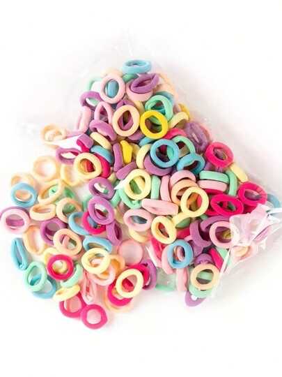 200pcs Black Hair Ties, Elastic Hair Bands, Ponytail Holders, Won't Damage Hair, Suitable For Girls
