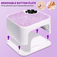 二合一闪光UV LED美甲灯，双灯美甲烘干机，带灵活鹅颈管，可用于双手和单指固化，沙龙级家用DIY美甲 - 紫色 - 查看 3