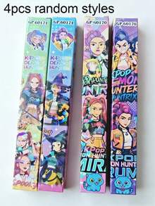 Hasbro Bộ 1/4 bút bi gel  HUNTRIX Series, đầu bút 0.5mm khô nhanh, có mùi thơm, màu trung tính, văn phòng phẩm nhóm nhạc nữ anime dễ thương, quà tặng dành cho người hâm mộ, thích hợp cho trường học và văn phòng. - Nhiều màu - Xem 5