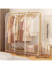 1pc Transparent Garment Bag With Zipper, Washable Hanging Clothes Storage Bag, Suitable For Wardrobe Storage To Protect Coats, Suits, Dresses From Dust And Moisture (Random Zipper: 1 Small Zipper, 2 Large Zippers) - Transparent - View 12