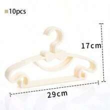 10 chiếc móc treo quần áo di động màu be, dụng cụ sắp xếp quần áo bằng nhựa. - Màu be - Xem 9