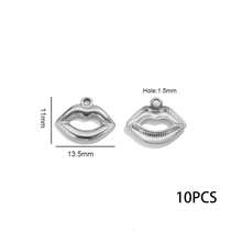 10Pcs 304 Stainless Steel Quirky Charms, 18K Gold & Silver Plated Tooth/Lip/Bone/Heart/Sun Pendants For DIY Necklace Earrings Jewelry Making, Hypoallergenic Tarnish Resistant - Pendants - View 12