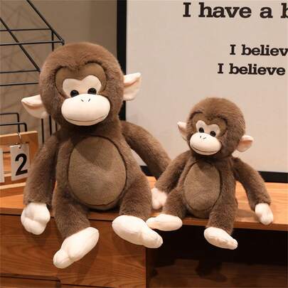 28厘米/40厘米 Panchi 猴子毛绒玩具，柔软蓬松的填充动物，卡其色/焦糖色/深棕色，适合房间装饰、儿童生日、母亲节、毕业季、婚礼。