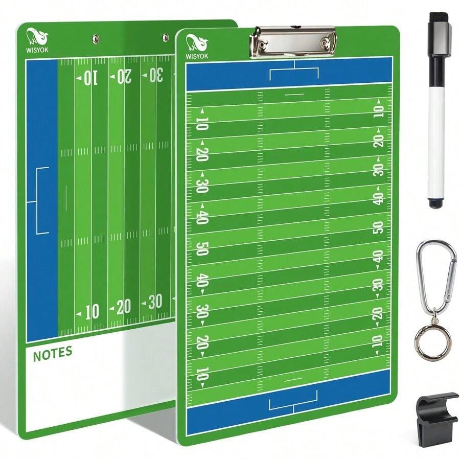 Double-Sided Dry Erase Clipboard - Football - View 1