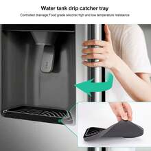 2Pcs Refrigerator Water Drip Tray Catcher Trapezoidal Silicone Refrigerator Drip Tray Catcher For GE For Samsung Black,Organizer Frigo  Frigorifero - View 4