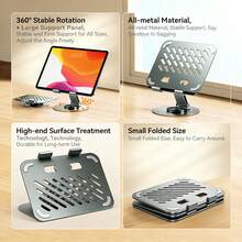 REMAX Precision-Engineered Aluminum Alloy, A Premium Choice – The -C60 Rotating Stand, Suitable For Both Phones And Tablets, 360° Rotation, And Foldable For Portability. - View 2