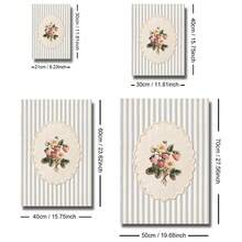 1 pieza Enmarcado/Sin marco Póster de arte de pared de fresa linda de estilo cottage core en la cocina Impresión de lienzo con rayas azules de fruta vintage Decoración minimalista y estética para dormitorio, sala de estar, habitación, decoración del hogar moderna - A - Ver 7