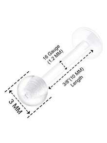 14G 16G Clear Nose Rings Set– Acrylic Septum Retainer&Monroe/Medusa Piercing Retainer For Women Men Flexible UV Comfort For Work Sport Daily Wear - Clear - View 4