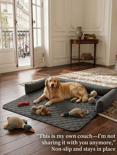 1pc Pet Bed, Soft Plush Dog Bed, Waterproof, Suitable For Pets, Cats, Teddy, Golden Retriever, Small/Medium/Large Dogs, Indoor/Outdoor, Machine Washable, Non-Slip Bottom