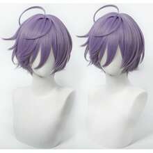 Yewell Lilac 12-Inch Cosplay Wig, Roleplay Headpiece, Daily Series, Japanese Cosplay Headpiece Series, Multi-Style Interpretation, Cartoon Anime, Suitable For Private Party, Daily Roleplay, Halloween - Lilac Purple - View 2