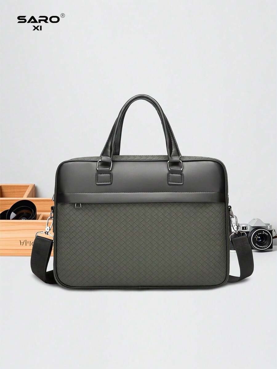 saroxi Men's Classic Briefcase, Can Hold Files, Laptop, Minimalist & Fashionable For Business, Commuting, Travel, High-End Gift Choice For Men