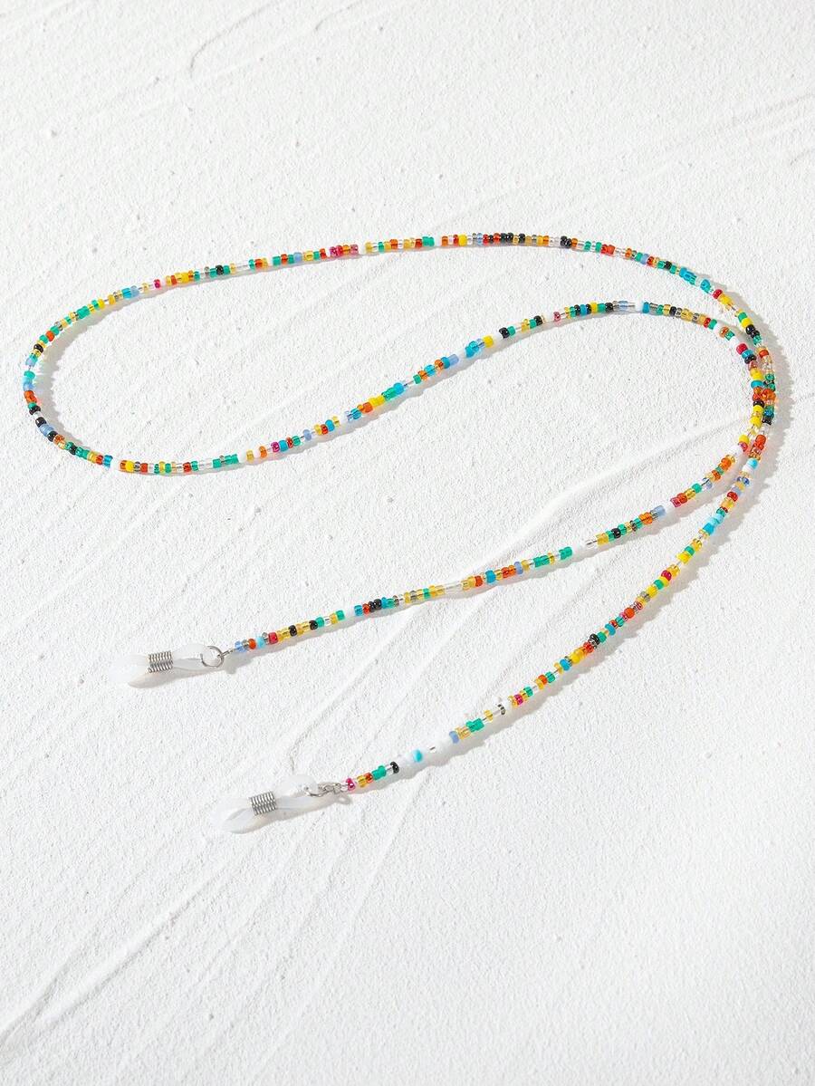 1pc Colorful Beaded Eyeglass Chain, Suitable For Women, Eyewear Accessory, Anti-Slip And Easy To Carry - Multicolor - View 1
