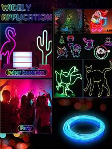 1pc, 9.84ft/3 Meters Bright Neon Rope Light - Holiday Decor Lighting, Bedroom Decor - Battery Powered, Flashing, Electronically Generated Light Source, With Cool Small Devices Included - Color - View 3