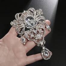 Fashionable And Luxurious Crown Brooch With Rhinestones, Bridal Clothing Art Piece, Bouquet Accessory - Silver - View 8