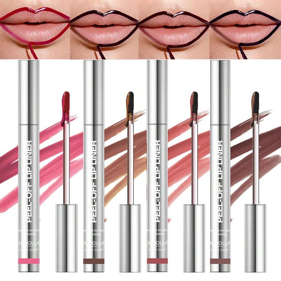 4PCS Peel-Off Lip Care Tint Bundle | Brightening Nude Matte Finish | Transfer-Proof, Long-Wearing, Gentle Lip Stain For Soothed, Radiant Lips - 4pcs - 查看 1