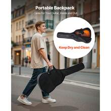 Dreadnought Akustik Gitarre, 1016 mm, Akustische Gitarre Set mit Gigbag, Stimmgerät, Gurt, Stahlsaiten, Plektren, Kapodaster, Palisandergriffbrett, für Erwachsene, Sunburst - 1016 mm - Übersicht 5