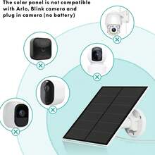 Chargeur de panneau solaire 8W convenant pour les caméras de , chargeur solaire, caméras à batterie rechargeable 5V d'extérieur, panneau solaire USB, petit panneau solaire, taux de conversion élevé, port de charge USB Type-C, installation facile, applicable pour les caméras Ring, les sonnettes, les lumières et les appareils de surveillance avec batteries rechargeables, câble réglable à 360 degrés de 6,5 pieds, puissance de sortie 8W, 1 set - Petit - Voir 8