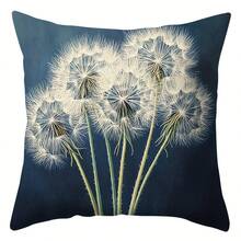 4pcs Dandelion Pattern Throw Pillow Covers, 45x45cm, Contemporary Style, Zipper Closure, Woven Polyester, Decorative Cushion Cover For Living Room And Bedroom Decor, Warm And Comfortable Pillowcase, Sofa Accessories, Home Decor, No Pillow Core - Set B - View 7