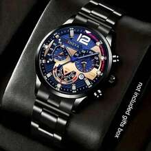 3pcs Sporty Men's Watch Set, 3 Colorblock Designs From Vibrant To Understated Black, Combining Personalized And Steadiness, Suitable For Multiple Occasions - Multicolor - View 2