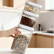 Airtight Food Storage Containers With Lids - Pressure Seal Design Suitable For Snacks, Cookies, Cereals, Fruits, Nuts, Spices And Sugar - Reusable Kitchen Storage Jars - Multicolor - View 4
