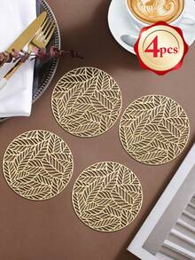 1-200 Peças Sousplat Minimalista Dourado de PVC, Lavável, Fácil de Limpar, Limpo com Pano, Antiderrapante, Jogos de Mesa de Jantar, Doce Nostalgia, Sousplat Elegantes, Aparelho de Mesa, Tapete de Cozinha e Jantar, Decoração de Casamento e Feriados - Multicolorido - Visão 33