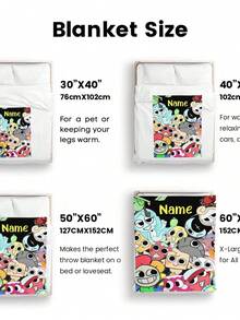 Dandy'S World Girls | Girl Who Loves Dandy'S World Custom Blanket -  Personalized Name/Text, Funny Birthday Gifts,All-Season Cozy,Perfect For Living Room, Office, Sofa Decor & Travel - Durable Polyester, Ideal Gift For Home & Outdoor Use, Blanket For Couch - 多色4 - 查看 11