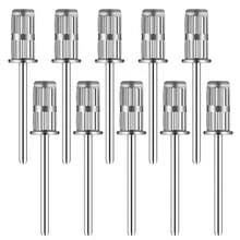 10 件套美甲钻头，3/32 英寸美甲钻头芯轴，适用于电动锉刀砂光机，小型砂带，亚克力美甲修脚工具，家用沙龙及水疗中心 - 銀色 - 查看 7