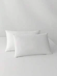 1/2pcs Solid Color Cooling White Pillowcases (Without Insert), Made Of Polyester Fiber, Comfortable And Breathable, Suitable For Summer, Used In Bedroom Settings, A Must-Have For Spring And Summer Bedrooms. - White - View 10