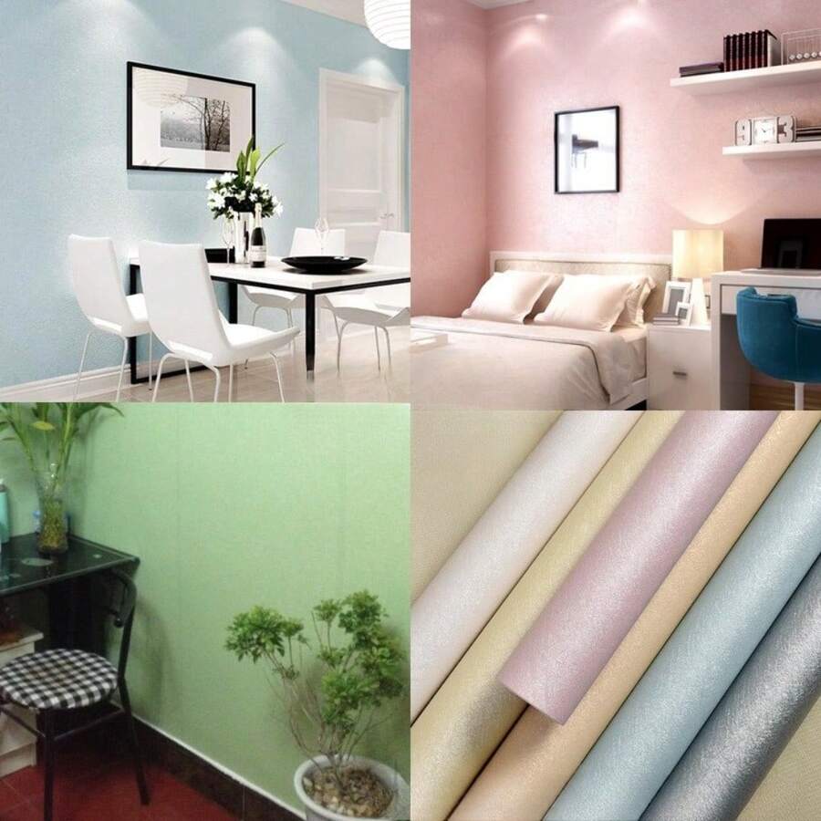 1 Roll Silk Wallpaper Embossed Self Adhesive Wallpaper Peel And Stick Room Decor Contact Paper Removable Waterproof Kitchen Decor Vinyl Wrap Cabinet Furniture Textured Renter Friendly Wall Gift Paper Wall Stickers - Silk Style - View 1
