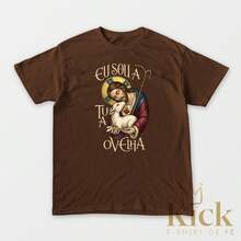 Women's Christian T-Shirt "Sheep Of Jesus," Religious Style, In Premium Cotton - 鏽棕色 - 查看 2