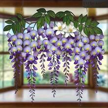 1件2D平面印刷紫藤花装饰品，9.84英寸 x 9.45英寸亚克力花园时尚眼镜造型，自然装饰，甜美风格，优雅悬挂装饰，是提升客厅、卧室、走廊或任何空间美感的理想之选。 - A - 查看 9