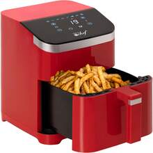 DECO 5.8QT Air Fryer, Digital Touch Controls, 8 Smart Cooking Programs, Recipes, Red - View 1