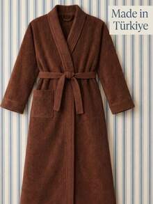 RASELA HOME Bathrobe - 70% Cotton 30% Polyester - Rust Brown - View 2