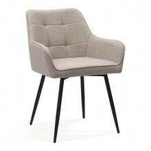 Dining Chairs With Button Tufting & High Armrests | 2-Piece Comfort Set - Khaki - View 5