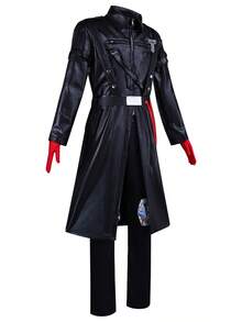 Game Character Cosplay Costume, Full Set Including Leather Jacket, Highly Detailed Replica, Exotic Attire, Suitable For Anime Conventions, Theme Parties, Carnivals, Halloween, Christmas, Renaissance Themed Events - Black - View 8