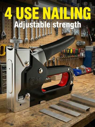 This Is A Cool Thing: 4-In-1 Heavy Duty Staple Gun, Stainless Steel Manual Nailer For T/U/I/П Type Nails, Versatile DIY Tool For Upholstery & Woodwork