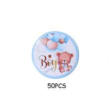 Conjunto de 10/20/30/60/100 broches de urso para revelação de gênero, emblemas para times de meninos ou meninas, ideais para jogos de festa, decoração, lembrancinhas de chá de bebê, broches para revelação de gênero, emblemas para times de meninos e emblemas para times de meninas. - Multicolorido - Ver 16