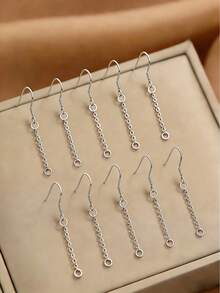 10个304不锈钢耳环钩和连接链，DIY珠宝制作配件 - 10Pcs - 查看 16