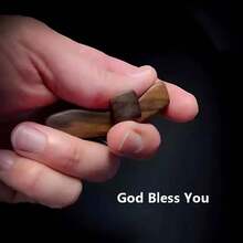 VINCAN 10pcs "Heart To Heart" Small Wooden Cross, Encouragement Gift, Handheld Pocket Cross With Mesh Bag, Finger Pressure Relief, Christian Prayer Church Gift - Multicolor - View 3