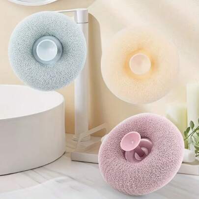 1pc Suction Cup 3D Massage Bath Ball, Exfoliating Shower Scrubber, Quick Dry Bath Sponge