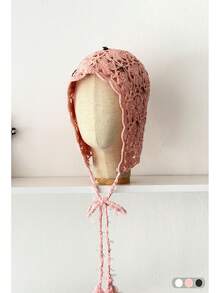 1 chiếc mũ len móc thủ công kiểu retro có tua rua hoa, thiết kế khoét rỗng, mũ beanie mùa hè nhẹ dành cho nữ. - Mặt dây chuyền hình hoa hồng với cỏ bốn lá - Xem 15