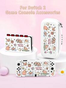 Cartoon Animal Print Protective Case, Compatible With Switch/Switch 2 Game Console Accessories, Fits New Switch 2 (2025)/Switch OLED/Switch NS/Switch Lite Game Consoles, Storage Bag, Card Slot Dock, Game Console Protective Case/Cover, Soft Skin-Friendly, Protect Your Beloved Device, Best Gift Compatible With Switch Players - Multicolor - View 1