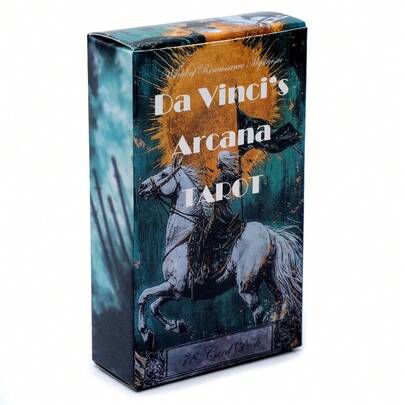 Bộ bài Tarot Da Vinci Arcana 78 lá, phong cách nghệ thuật Phục Hưng huyền bí, bài bói toán dành cho người mới bắt đầu và người đọc chuyên nghiệp, trực giác, hướng dẫn tâm linh, thiền định, bộ quà tặng dự đoán vận mệnh.