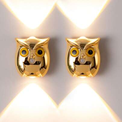 Đèn tường LED thông minh điều chỉnh độ sáng bằng cảm ứng và cảm biến chuyển động, thiết kế hình cú sáng độc đáo, 3 mức nhiệt độ màu điều chỉnh được, đèn chiếu sáng lên xuống bảo vệ mắt, pin 1200mAh sạc USB, đèn ngủ không dây từ tính chiếu sáng tường cho cầu thang, hiên nhà, hành lang, phòng tắm, phòng ngủ, tủ, phòng khách, quầy bar.