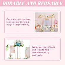Party Cylinder Stand, Gold Metal Plant Round Cylinder Stand For Party Flowers, Cylinder Table Display Pedestal Base For Vases, Birthday Party Backdrop Decoration - Xem 9