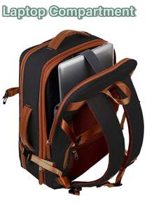 1pc Large Capacity Business Travel Backpack With Luggage Strap And USB Charging Port. Multi-Compartment Laptop Backpack With Separate Shoe Compartment And Luggage Sleeve. Practical Student Laptop Bag With Laptop Compartment. Solid Color Sports Backpack With Handle. High Capacity Student Backpack. - Black - View 8