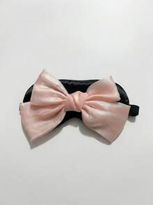 1pc Kids/Teens Pink Oversized Bow Sleep Eye Mask, Eye Protection Sleeping Mask For Nap, Travel, Blocking Light - Hitam - View 9