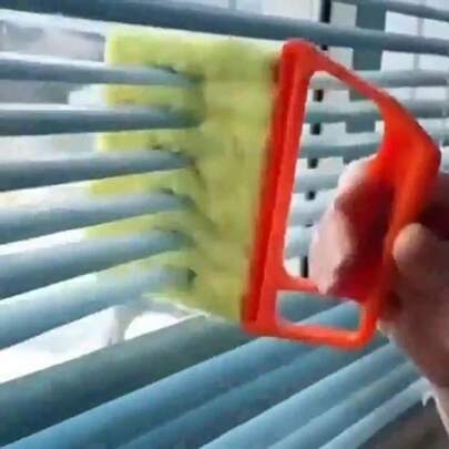 4 piezas Juego de cepillos de limpieza para persianas, limpiador de fibra reutilizable para persianas de ventana, rejillas de aire acondicionado, cortinas, rejillas de automóvil, diseño de mango antideslizante, limpieza eficiente, adecuado para varios tipos de persianas, color aleatorio